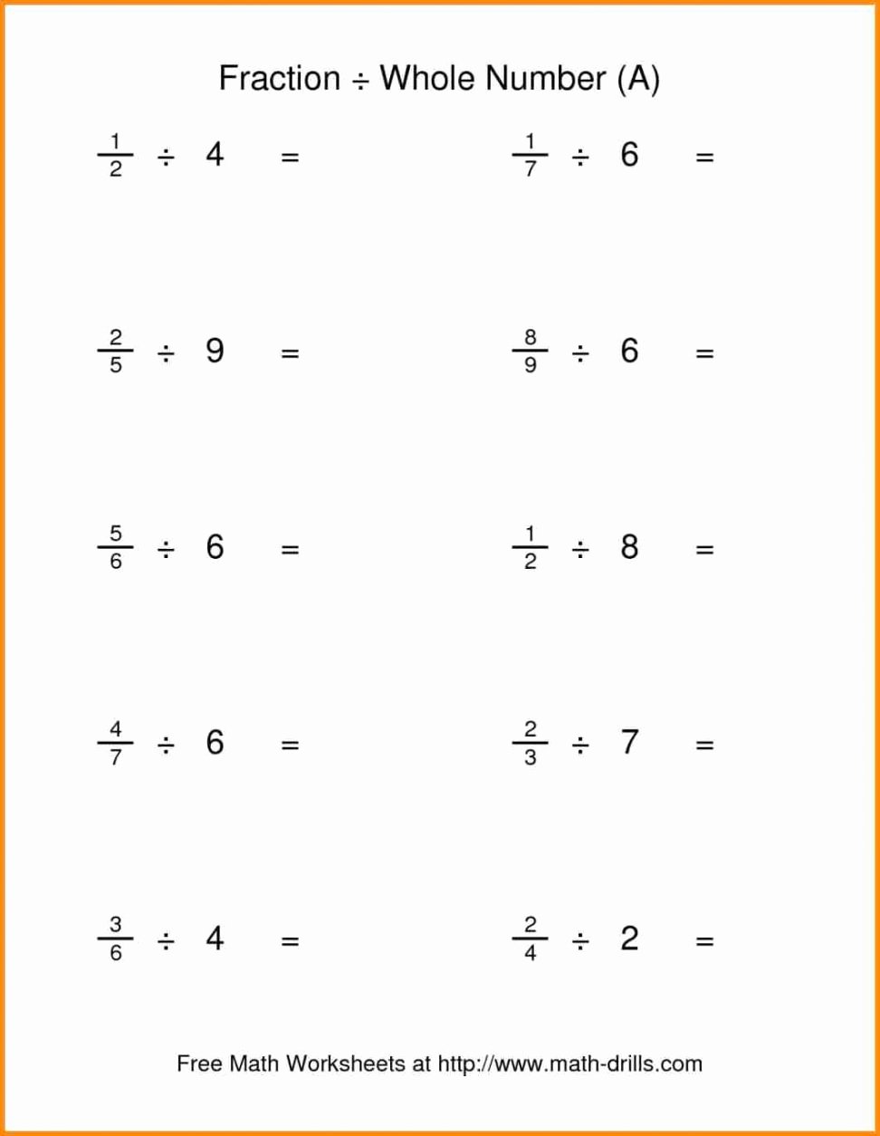 Dividing Whole Numbers By Fractions Worksheets