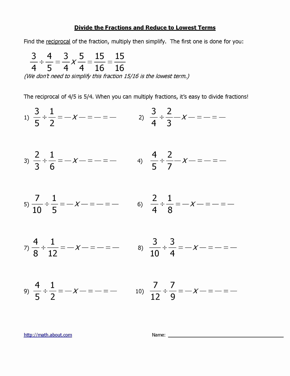 Dividing Fractions Worksheet Pdf Unique Miss Jamieson Math Links