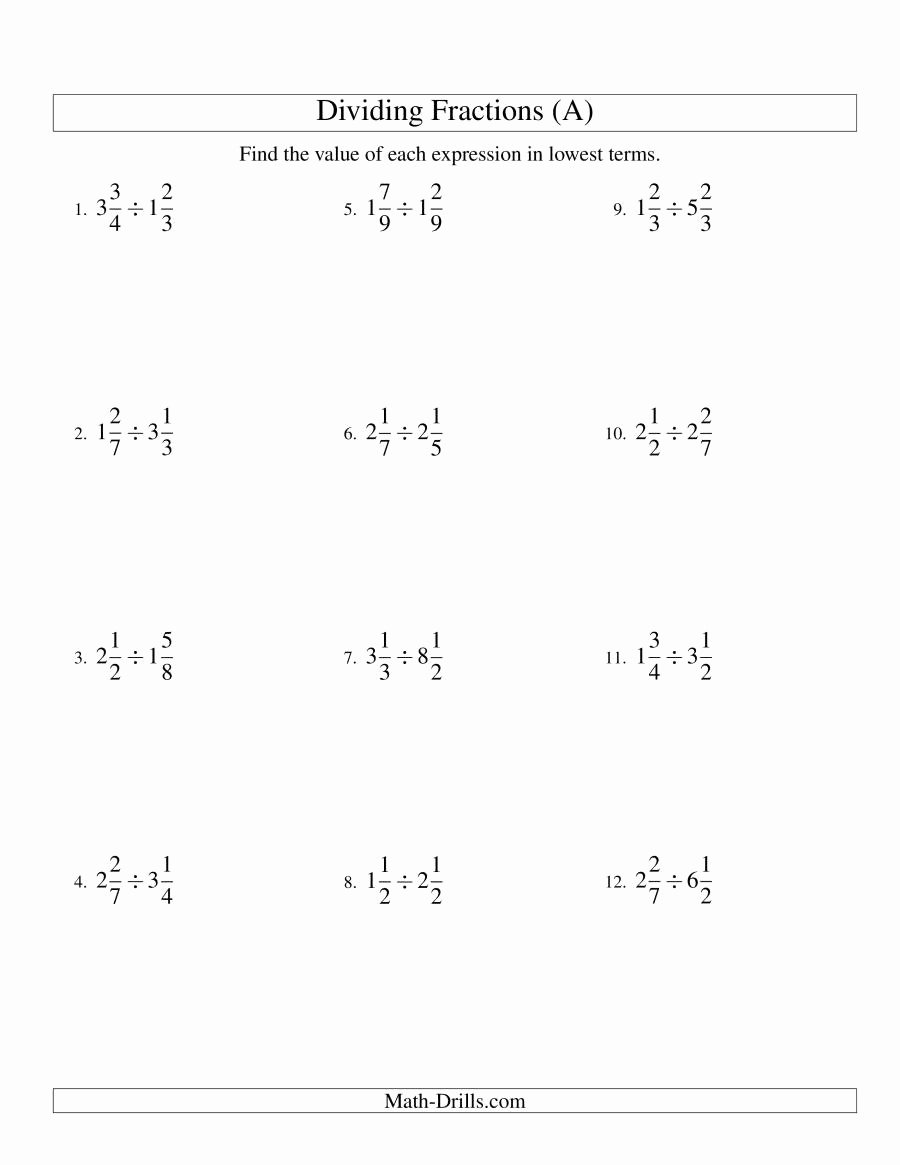 Dividing Mixed Numbers Worksheet Beautiful Dividing and Simplifying Mixed Fractions A