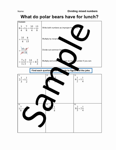 Dividing Mixed Numbers Worksheet Beautiful Multiplying Mixed Numbers Joke Worksheet by Us Teacher