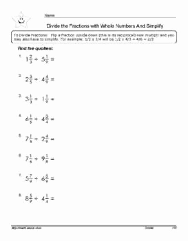 Dividing Mixed Numbers Worksheet Fresh Division Math