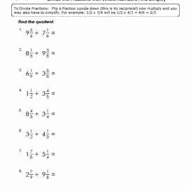Dividing Mixed Numbers Worksheet New Division Of Fractions with Mixed Number Workheets