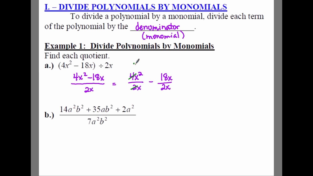 Dividing Polynomials by Monomials Worksheet Lovely Worksheet Monomial Worksheets Grass Fedjp Worksheet
