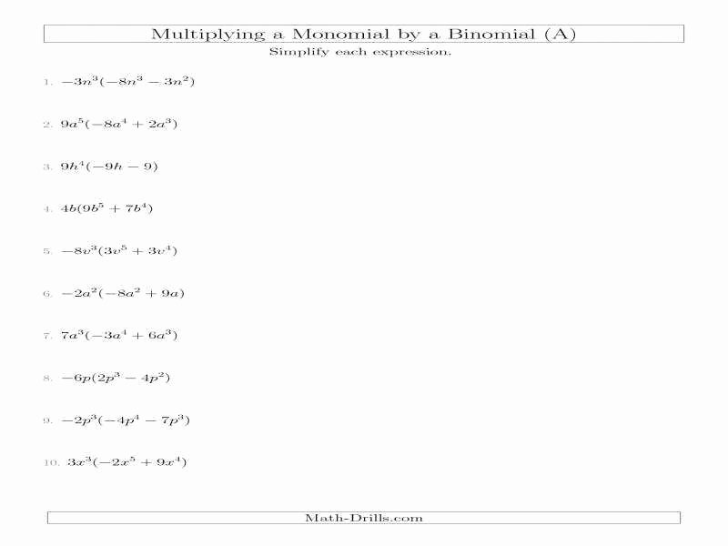 Dividing Polynomials By Monomials Worksheet