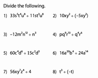 Dividing Polynomials by Monomials Worksheet Luxury Dividing Polynomials Worksheets
