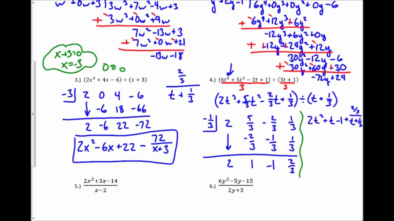 Dividing Polynomials Worksheet Answers Elegant 5 4 Dividing Polynomials Worksheet