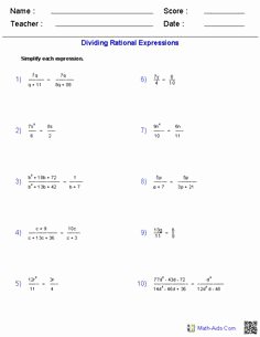 Dividing Rational Expressions Worksheet Inspirational Writing Equation Of Circles Worksheets