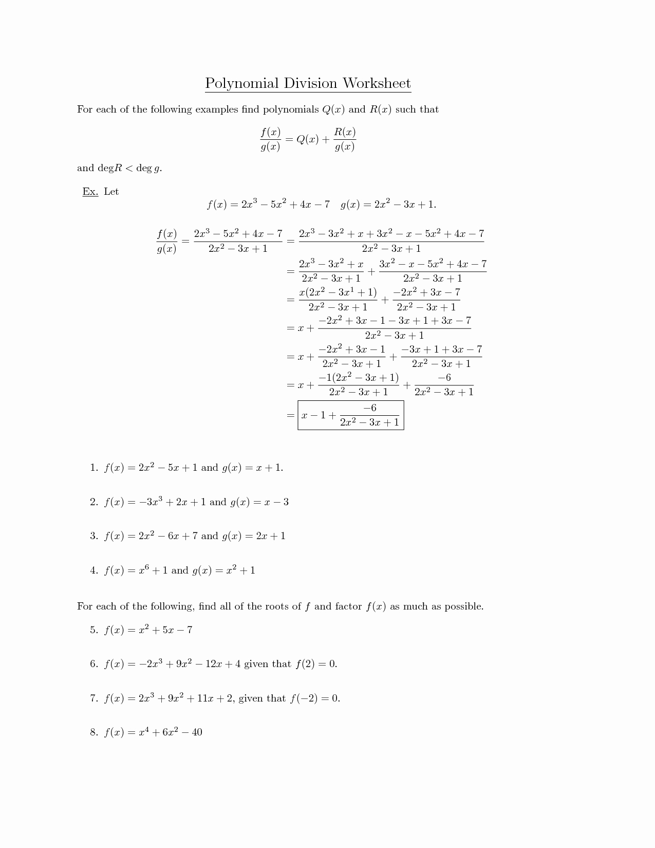 Division Of Polynomials Worksheet Awesome 14 Best Of Polynomial Worksheets Printable Adding