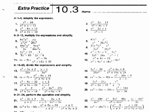 Division Of Polynomials Worksheet Awesome Extra Practice 10 3 Dividing Polynomials 9th 11th Grade
