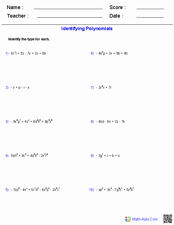 Division Of Polynomials Worksheet Best Of Pre Algebra Worksheets