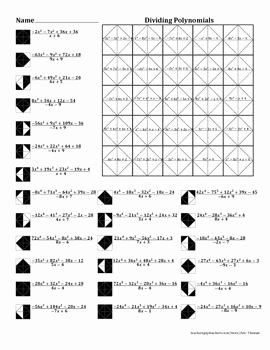 Division Of Polynomials Worksheet Inspirational Dividing Polynomials Color Worksheet Algebra