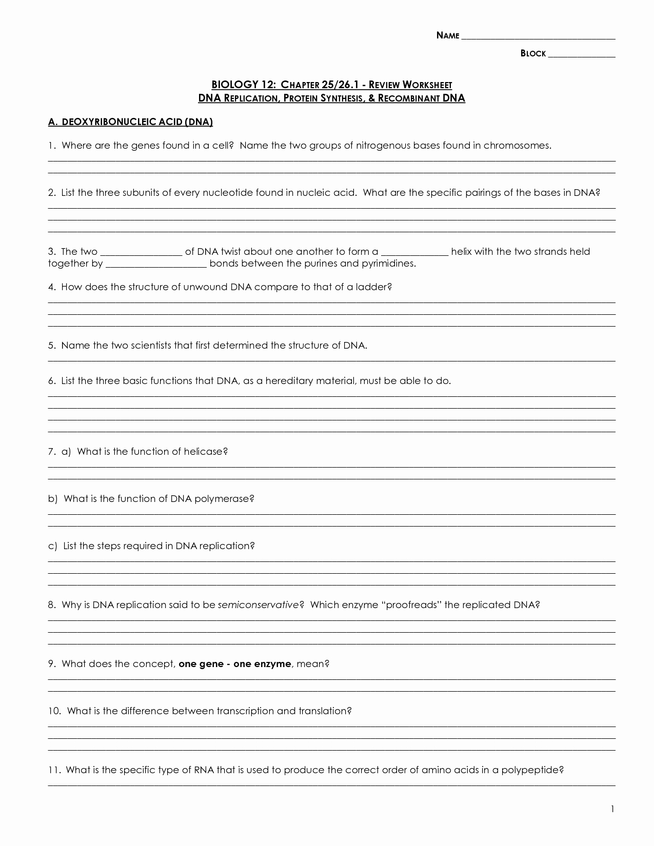 Dna and Replication Worksheet Answers Beautiful 19 Best Of Dna Replication Structure Worksheet and