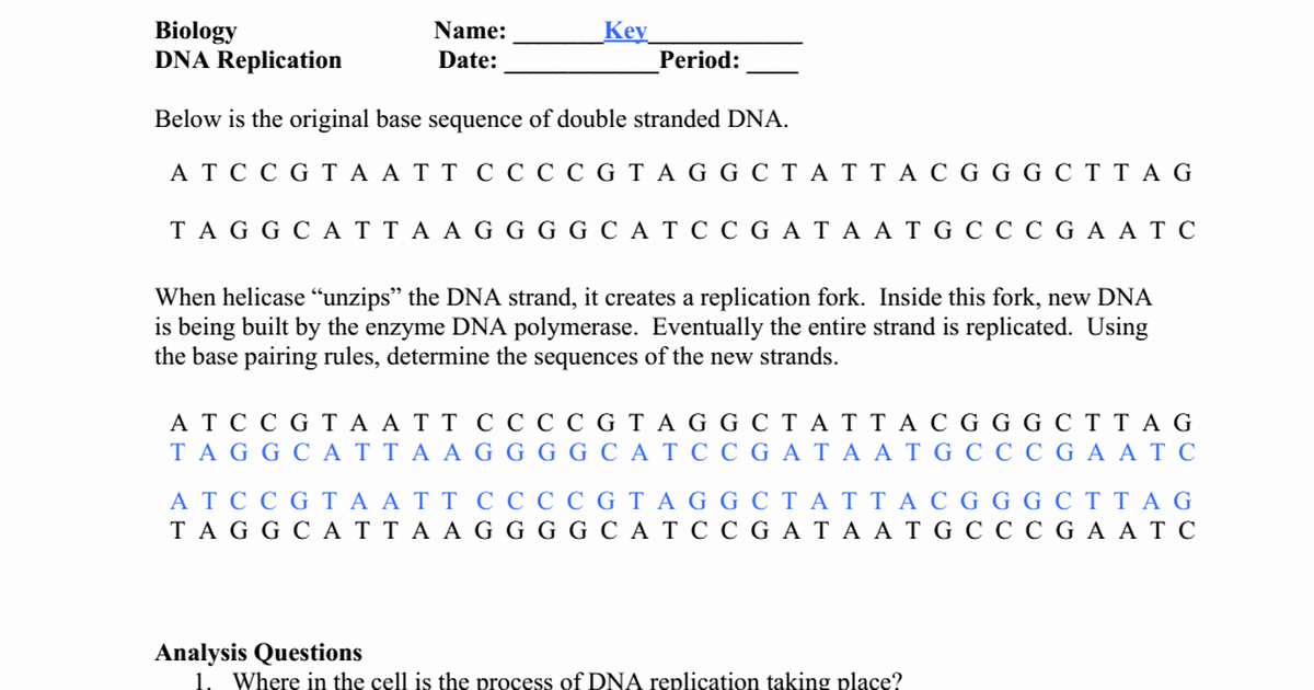 Dna and Replication Worksheet Answers Lovely 4 Dna Replication Worksheet Answersc Google Drive