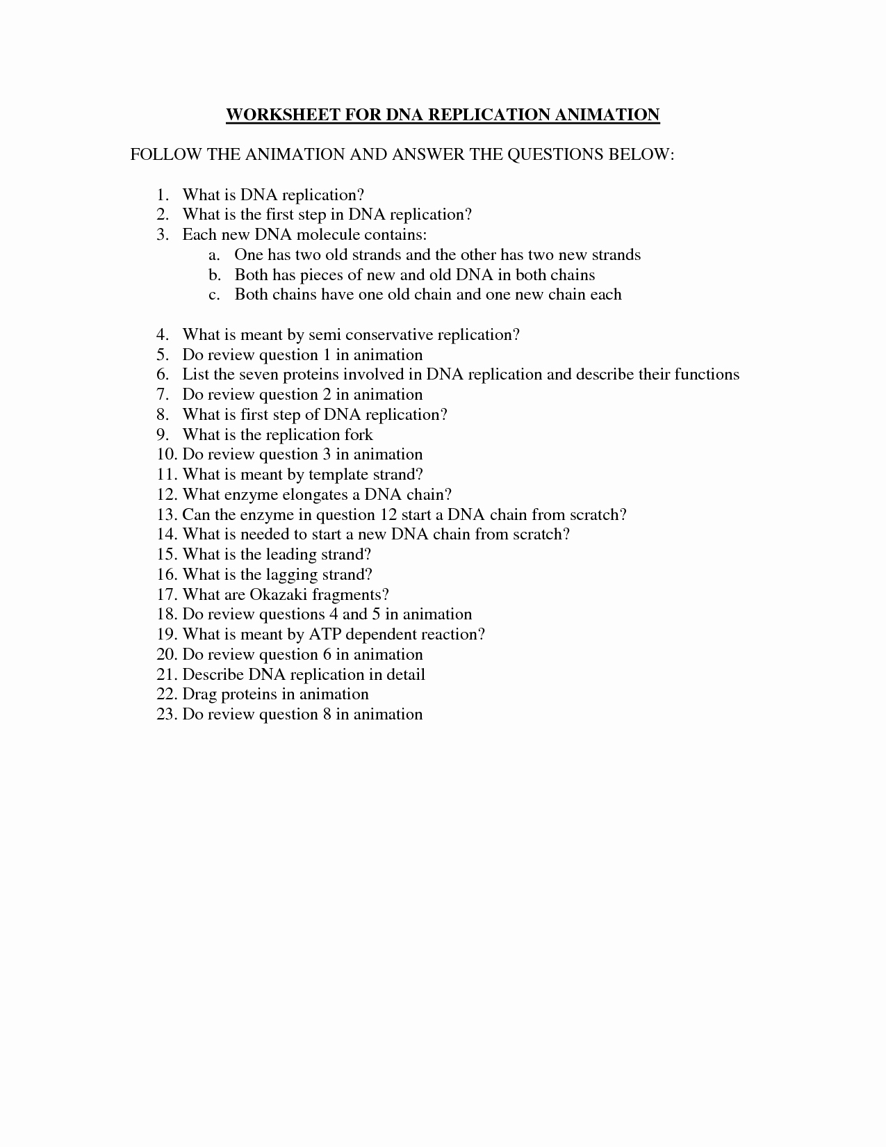 Dna and Replication Worksheet Answers New 19 Best Of Dna Replication Structure Worksheet and