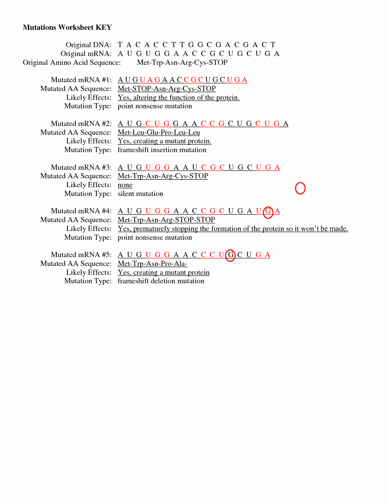 Dna Mutations Practice Worksheet Answers Beautiful 19 Best Of the Genetic Code Worksheet Answers