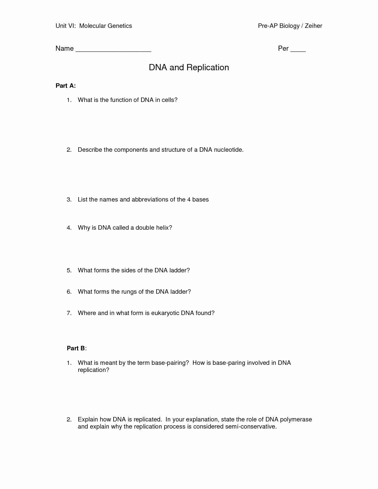 Dna Replication Worksheet Answer Key Best Of 14 Best Of Dna Structure Worksheet High School
