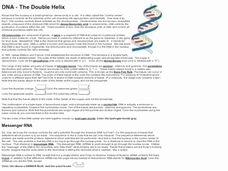 Dna the Double Helix Worksheet Unique Dna the Double Helix Worksheet for 9th 12th Grade