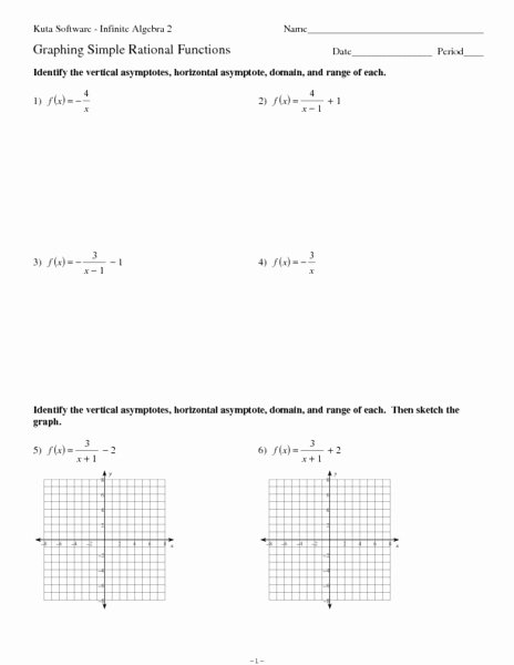 Domain and Range Practice Worksheet Awesome Graph Identify asymptotes Find Domain and Range for