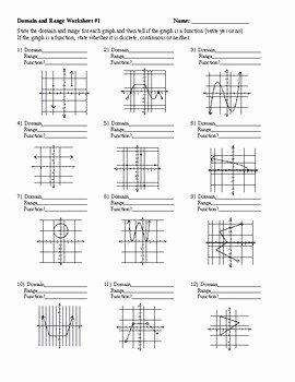 Domain and Range Worksheet 1 Luxury Domain and Range Practice Worksheet by Report Card