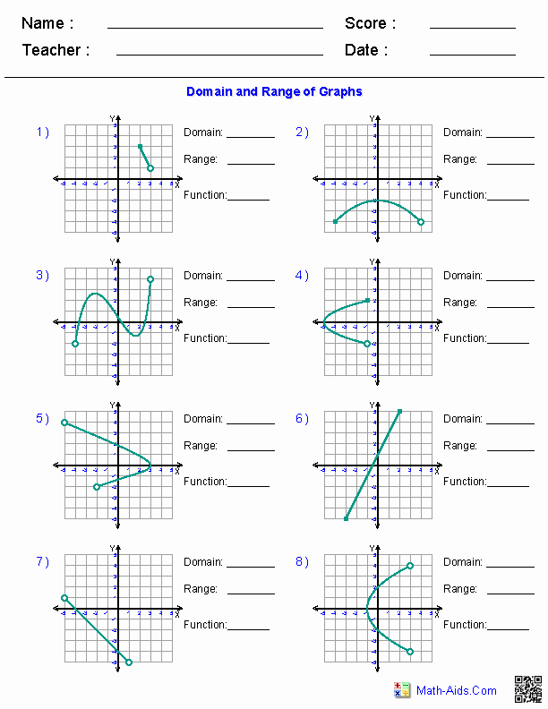 Domain and Range Worksheet Awesome Algebra 1 Worksheets