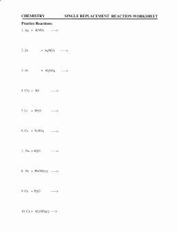 Double Replacement Reaction Worksheet Inspirational Chemical Reactions