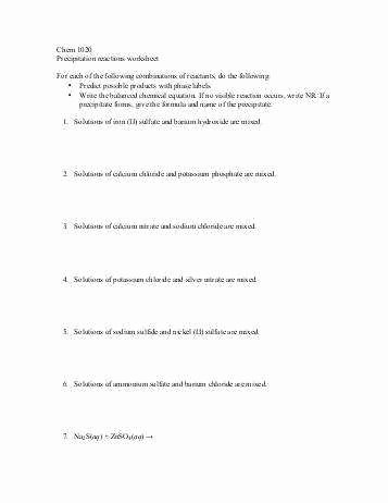 Double Replacement Reaction Worksheet New Double Replacement Reaction Worksheet
