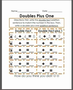 Doubles Plus One Worksheet Awesome Doubles Plus One Worksheet My Classroom