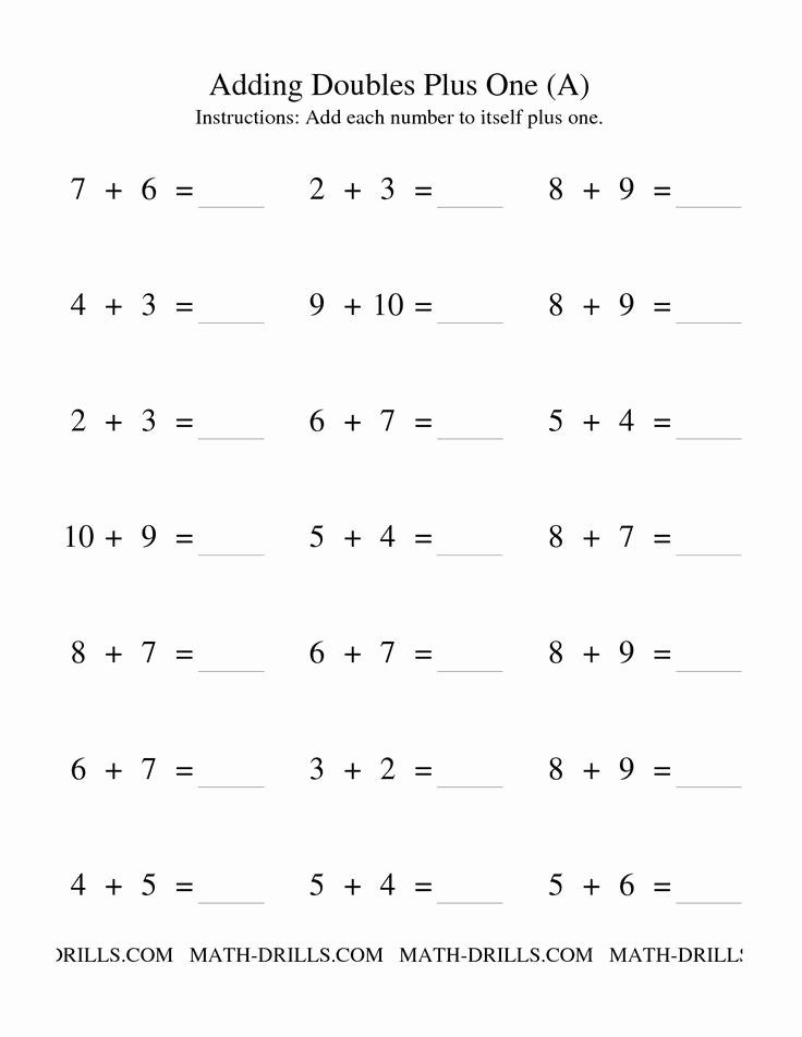 Doubles Plus One Worksheet Inspirational 21 Best Images About Math Printables On Pinterest