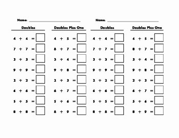 Doubles Plus One Worksheet Inspirational Doubles and Doubles Plus E Addition Review Worksheet