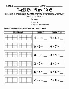 Doubles Plus One Worksheet Luxury 16 Best Of Near Doubles Addition Worksheets