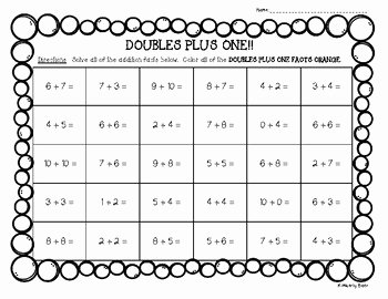 Doubles Plus One Worksheet Luxury Doubles Plus E Practice Worksheet by 4 Little Baers