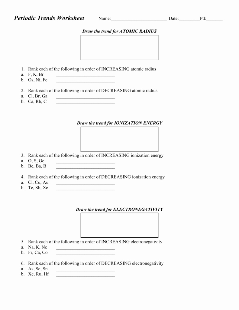 Drawing atoms Worksheet Answer Key Elegant Periodic Trends Hw Key On Last Pages