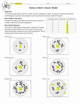 Drawing atoms Worksheet Answer Key Luxury 3 Bohr Model Worksheet