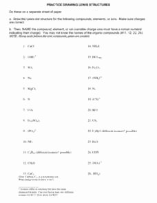 Drawing Lewis Structures Worksheet Lovely Practice Drawing Lewis Structures 9th 12th Grade