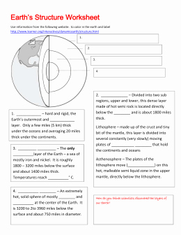 Earth Layers Worksheet Pdf Lovely Layers Of the Earth Webquest