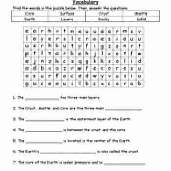 Earth Layers Worksheet Pdf Luxury Layers Of the Earth Word Search