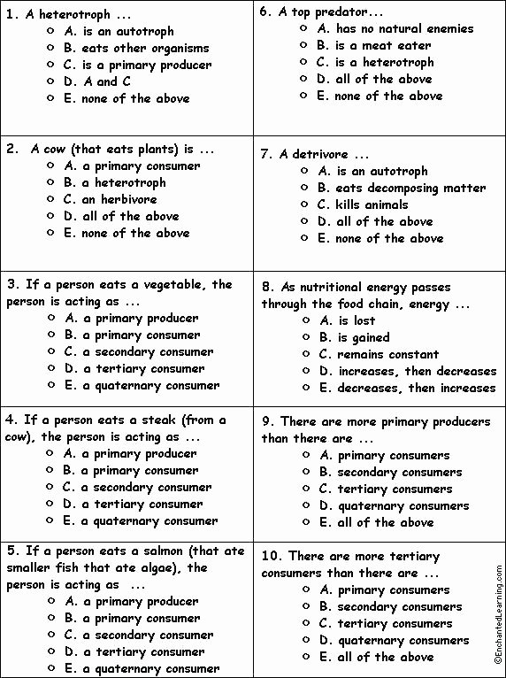 50 Ecological Relationships Worksheet Answers