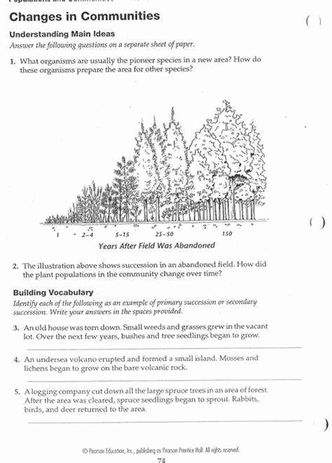 Ecological Succession Worksheet Answers Luxury Ecological Succession Worksheet