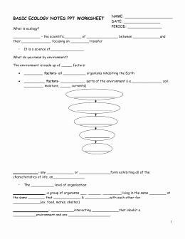 Ecology Review Worksheet 1 New Ecology Review Worksheet Tj