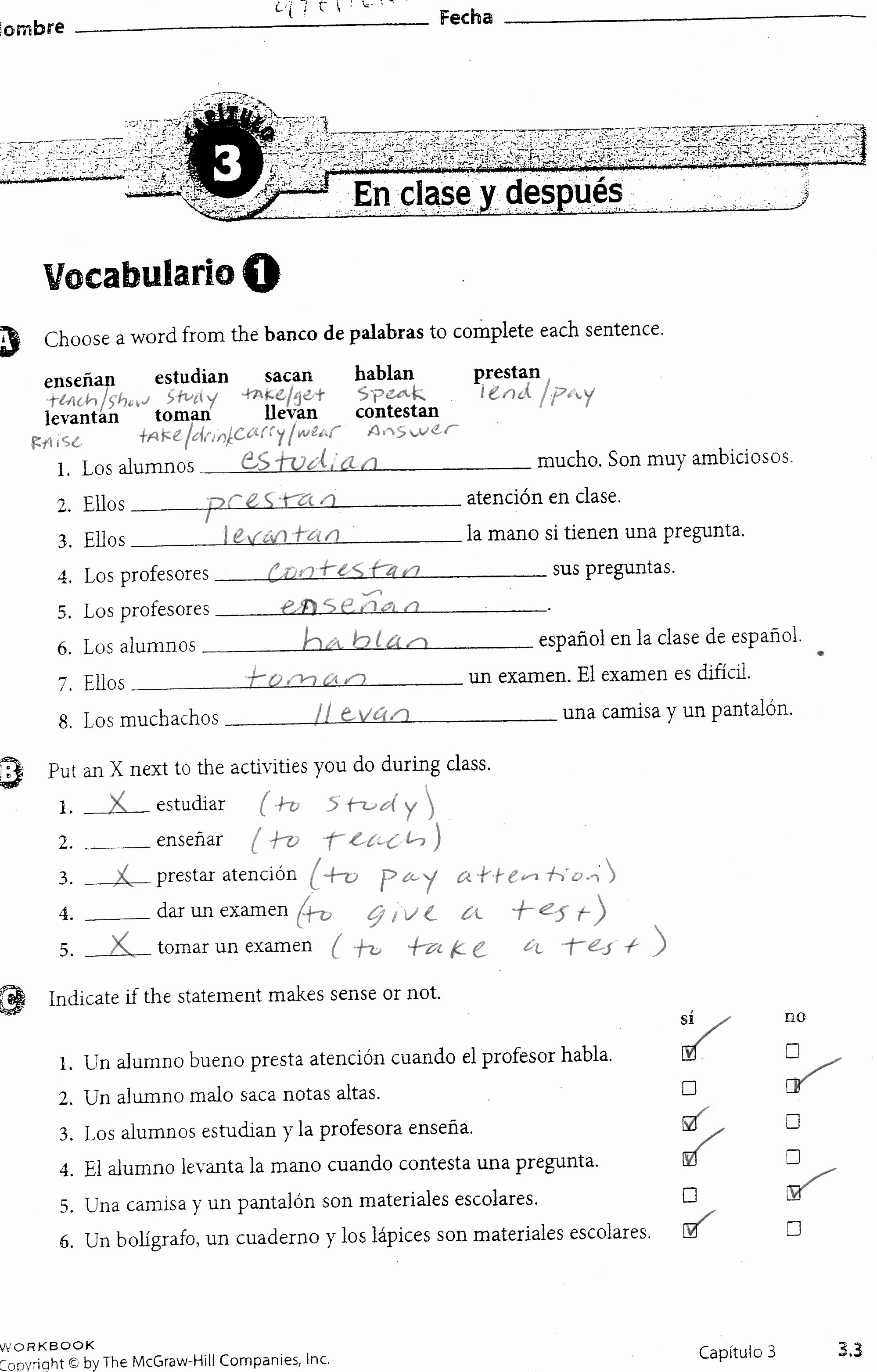 El Verbo Ser Worksheet Answers New Quia Class Page