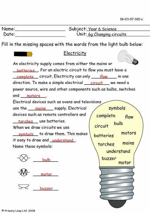 Electrical Power Worksheet Answers Beautiful Electricity Questions