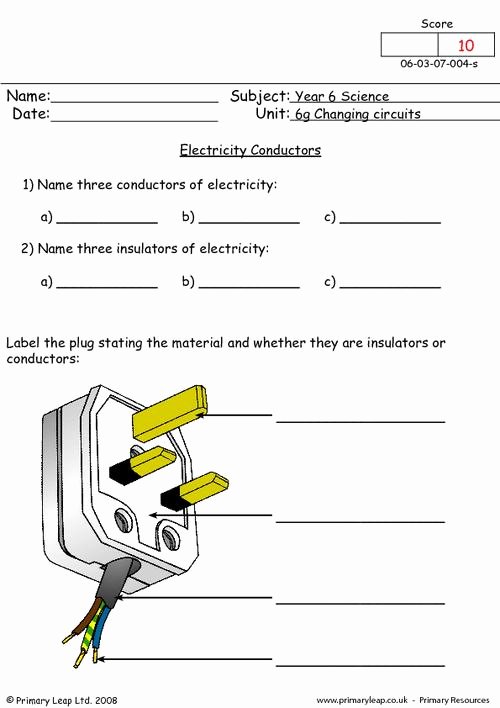 Electrical Power Worksheet Answers Elegant Electricity Conductors