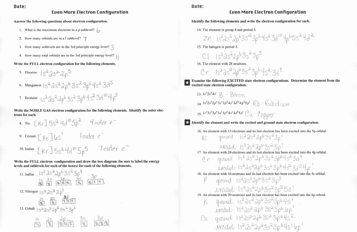 Electron Configuration Practice Worksheet Answers Awesome 19 Best Of History Worksheets with Answer Keys