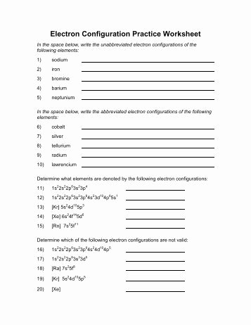 Electron Configuration Practice Worksheet Answers Awesome solutions for the