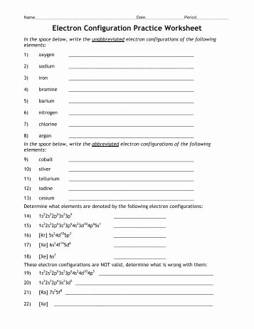 Electron Configuration Practice Worksheet Answers Beautiful Protons Neutrons and Electrons Practice Worksheet