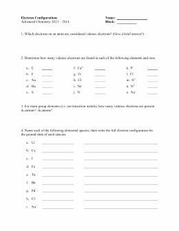 Electron Configuration Worksheet Answers Best Of Electron Configuration &amp; Octet Rule Worksheet