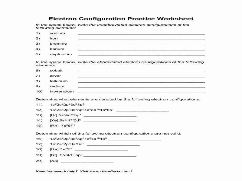 Electron Configuration Worksheet Answers Best Of Electron Configuration Worksheet Answer Key