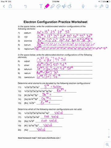 Electron Configuration Worksheet Answers Key Awesome Electron Configurations Worksheet