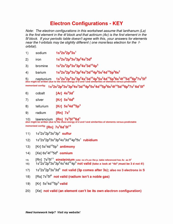 Electron Configuration Worksheet Answers Luxury Pin On Idk
