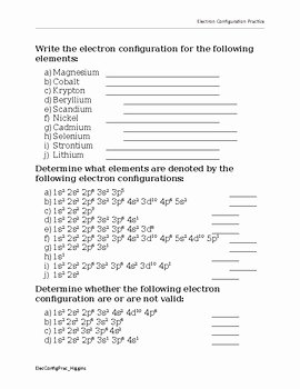 Electron Configurations Worksheet Answer Key Awesome Electron Configurations Practice Worksheet by Chemistrying